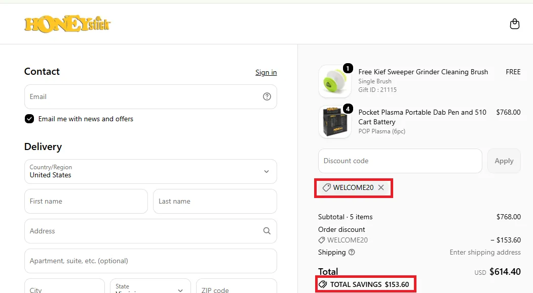Vapehoneystick 10% off coupon